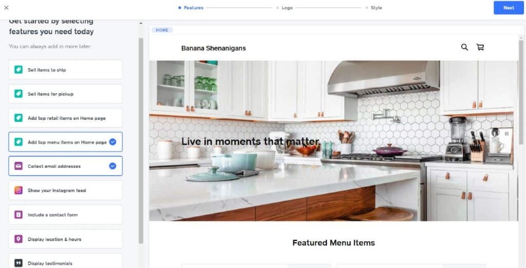 Square Online site creator