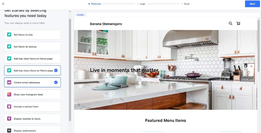 Square Online site creator