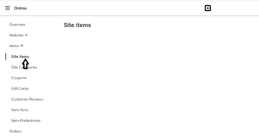 Square Online store add items