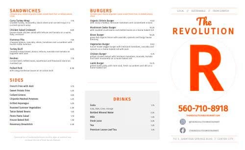 Simple takeout menu page.