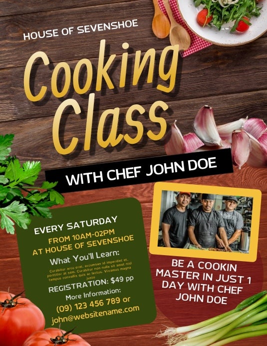 Cooking class poster.