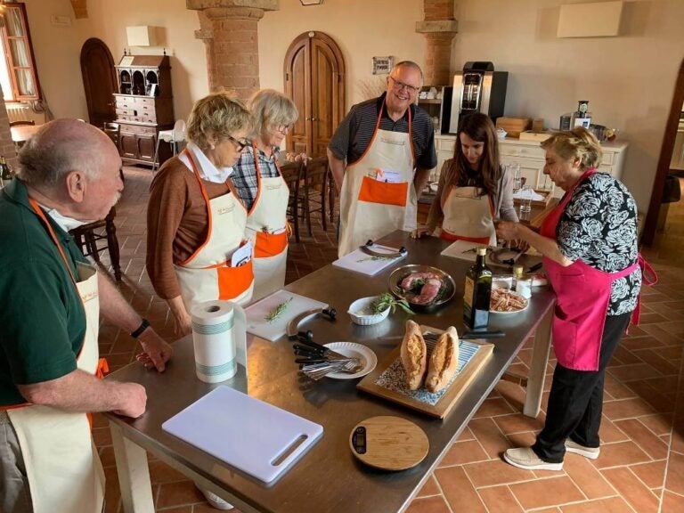 Cooking class at a winery.