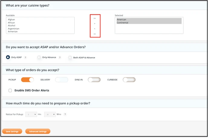 Lavu delivery site integration