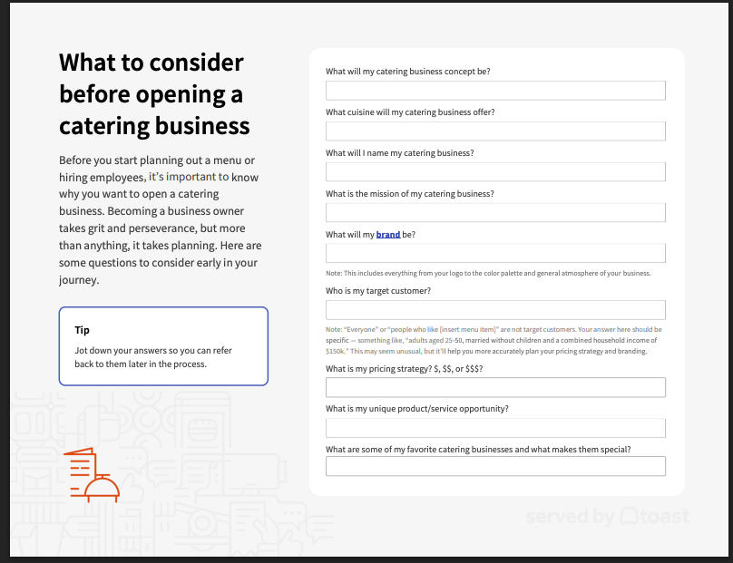 Start a catering business guide and checklist from Toast.