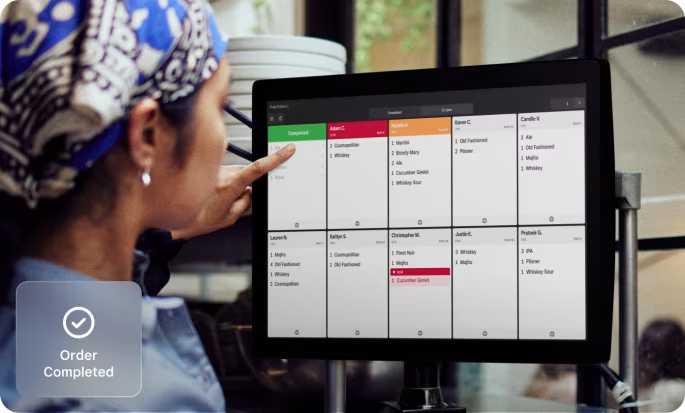 Square order screen.