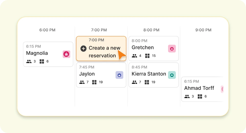 Eat App's smart grid for table management