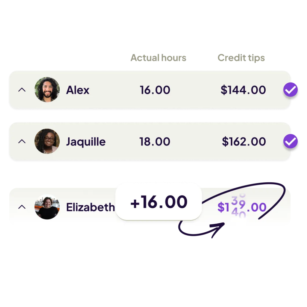 Homebase tip calculator