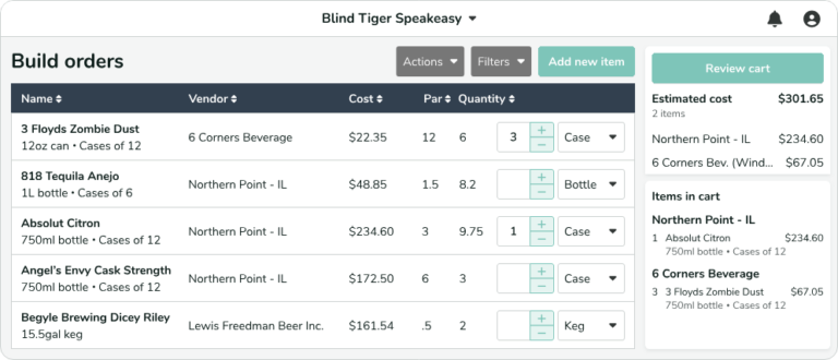 Backbar distributor management tools.