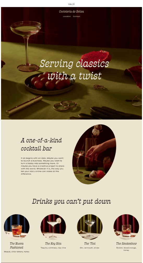Belisa Squarespace template